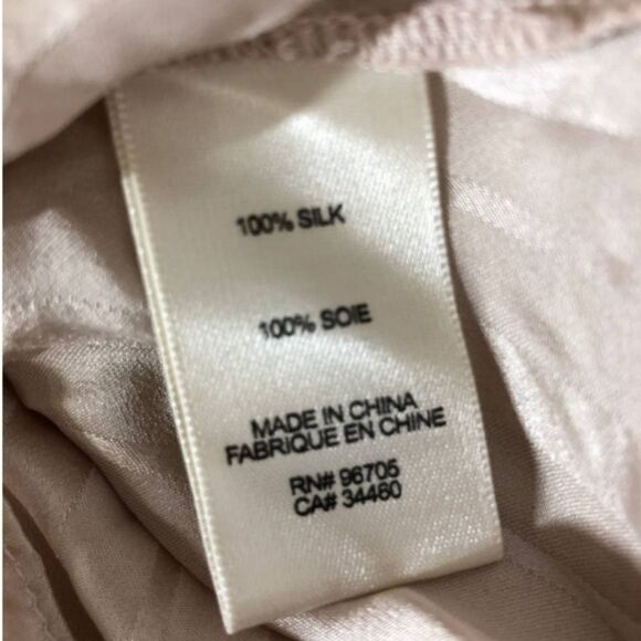 Rebecca Taylor Pink Silk Tonal Kitten Bow Lavaliere Collar Pin Stripe Blouse 12 - Picture 6 of 7